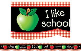 Picture of Border apple chalkboard 35  scalloped