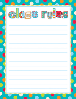 Picture of Dots on turquoise class rules chart