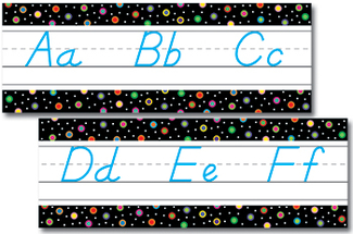 Picture of Dots on black alphabet modern  manuscript