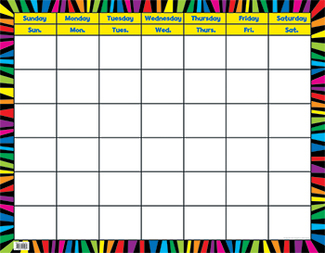 Picture of Rainbow stripes calendar chart pp