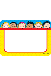 Picture of Smiling stick kids name tags
