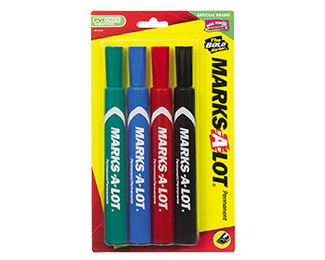 Picture of Marks alot permanent marker 4pk  assorted large desk style