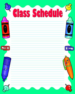 Picture of Chart class schedule 17 x 21
