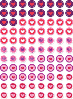 Picture of Hearts hot spots stickers