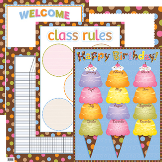 Picture of Dots on chocolate classroom  essentials chart set