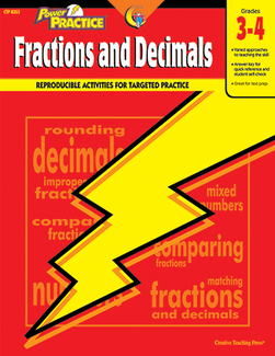 Picture of Fractions & decimals 3-4 math power  practice