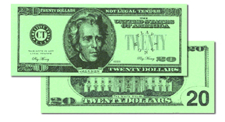 Picture of $20 bills set 100 bills