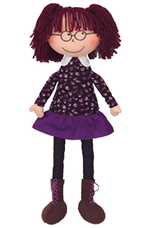 Picture of 19 soft cuddly doll w/ glasses girl