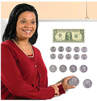Picture of Big money magnetic coins and bills