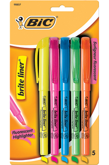 Picture of Bic bright liner highlighters 5pk  assorted
