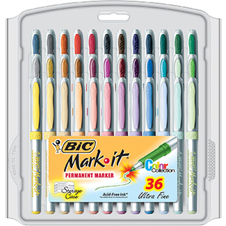 Picture of Bic mark it permanent markers 36pk  ultra fine point asstd color