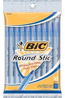 Picture of Bic round stic ballpoint pens blue  10pk