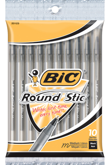 Picture of Bic round stic ballpoint pens black  10pk