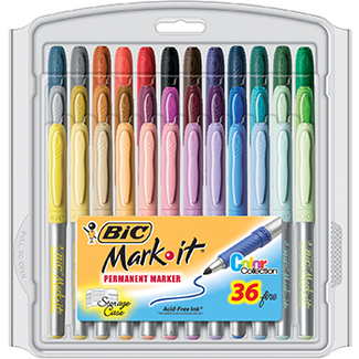 Picture of Bic mark it permanent markers 36pk  fine point asstd color