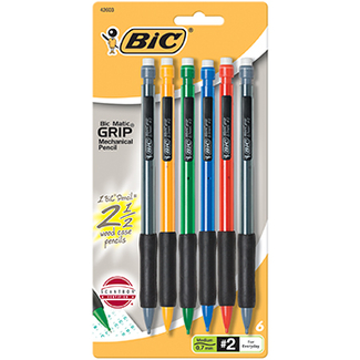 Picture of Bic matic grip 6pk asst mechanical  pencils .7mm