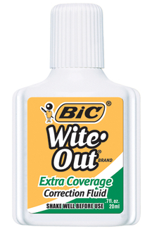 Picture of Bic wite out correction fluid extra  coverage