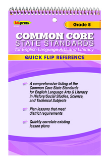 Picture of Quick flip reference for common  core state standards gr 8