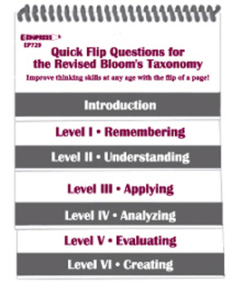 Picture of Quick flip questions for the  revised blooms taxonomy
