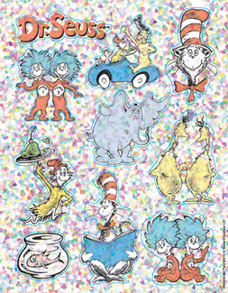 Picture of Seuss characters sparkle stickers
