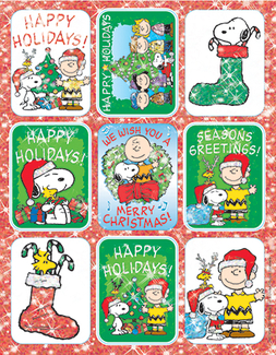 Picture of Peanuts christmas stickers flatpack