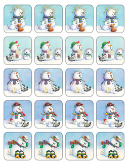 Picture of Snowmen theme stickers