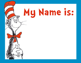 Picture of Cat in the hat name tags