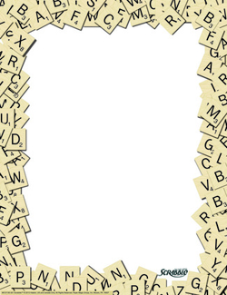 Picture of Scrabble letter tiles computer  paper