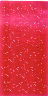 Picture of Stickers foil stars 3/4 inch red
