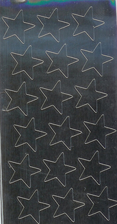 Picture of Stickers foil stars 3/4 inch silver