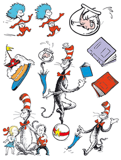 Picture of Cat in the hat characters 12 x 17  window clings