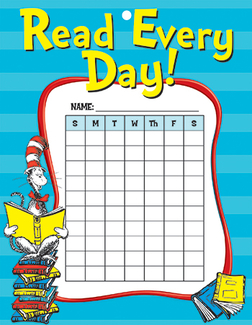 Picture of Cat in the hat reading reward chore  chart