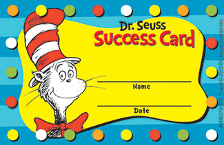 Picture of Dr seuss cat in the hat reward  punch cards