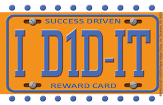 Picture of License plate reward punch cards