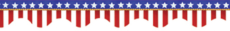 Picture of American flags-electoral scalloped  deco trim