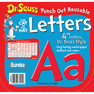 Picture of Dr seuss punch out reusable red  letters 4in