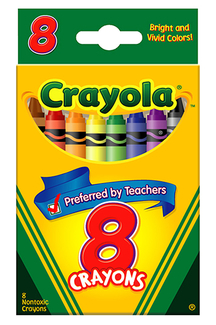 Picture of Crayola crayons 8 color peggable
