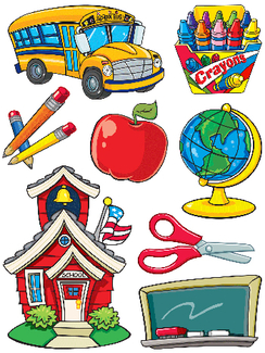 Picture of More school supplies 12x17 window  clings