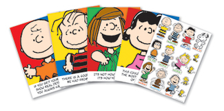Picture of Peanuts characters and motivational  phrases bb set