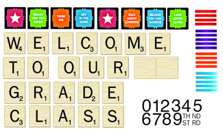 Picture of Scrabble welcome to our class mini  bbs