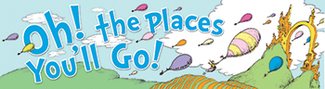 Picture of Dr seuss oh the places balloons  classroom banner