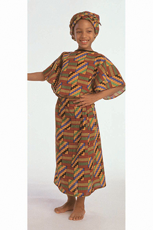 Picture of Ethnic costumes girls west african  top skirt & headwrap
