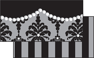 Picture of Damask & pearls double sided border