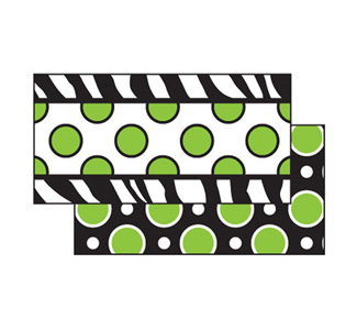 Picture of Zebra green dot double sided  borders
