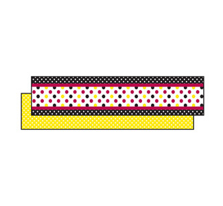 Picture of Black yellow dot ribbon runners