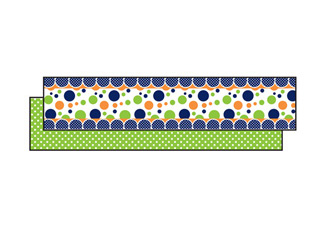 Picture of Lime navy dot ribbon runners