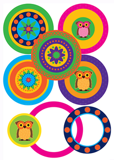Picture of Pop outs with pizzazz mod circles  with owls