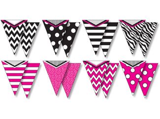 Picture of Pretty n pink pennants with pizzazz