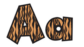 Picture of Fun font letters tiger 4in