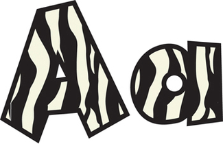 Picture of Fun font letters zebra 4in