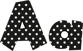 Picture of Black - 4in polka dot letters